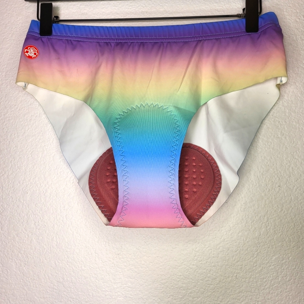 Thrlegbird Padded Cycling Bikini/Undies size Large in Rainbow